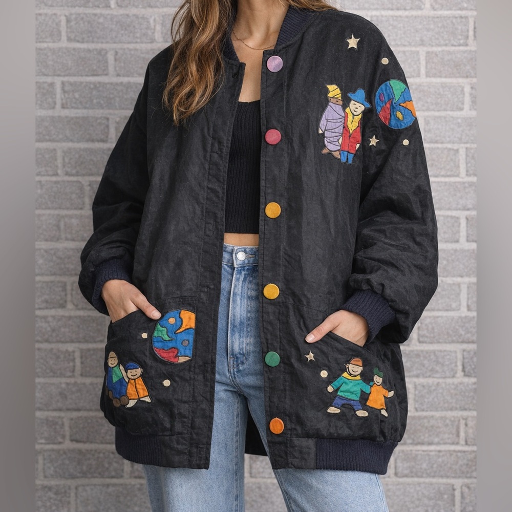 ✨ Vintage Silkscapes Silk Appliqué Art Jacket ✨